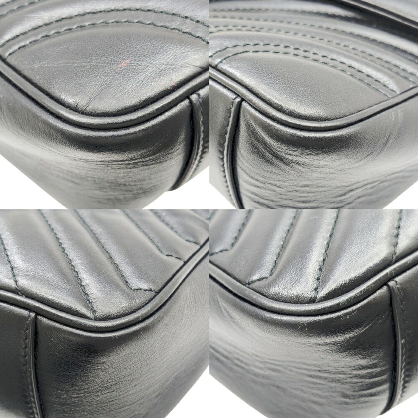Gucci Black Leather Gg Marmont