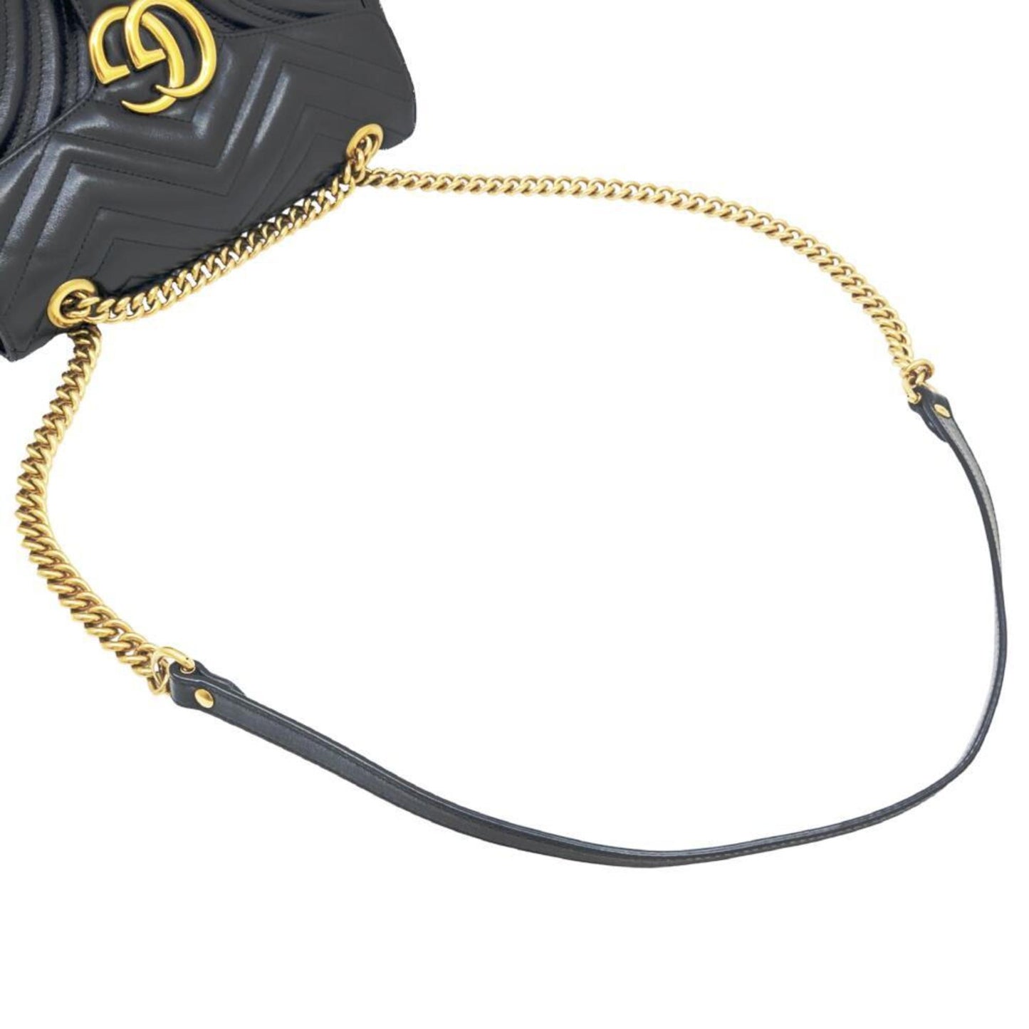 Gucci Black Leather Gg Marmont