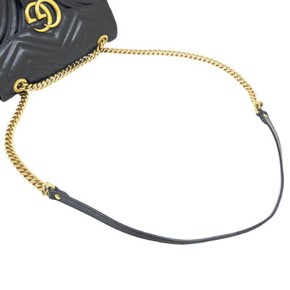 Gucci Black Leather Gg Marmont