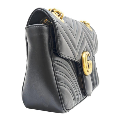 Gucci Black Leather Gg Marmont