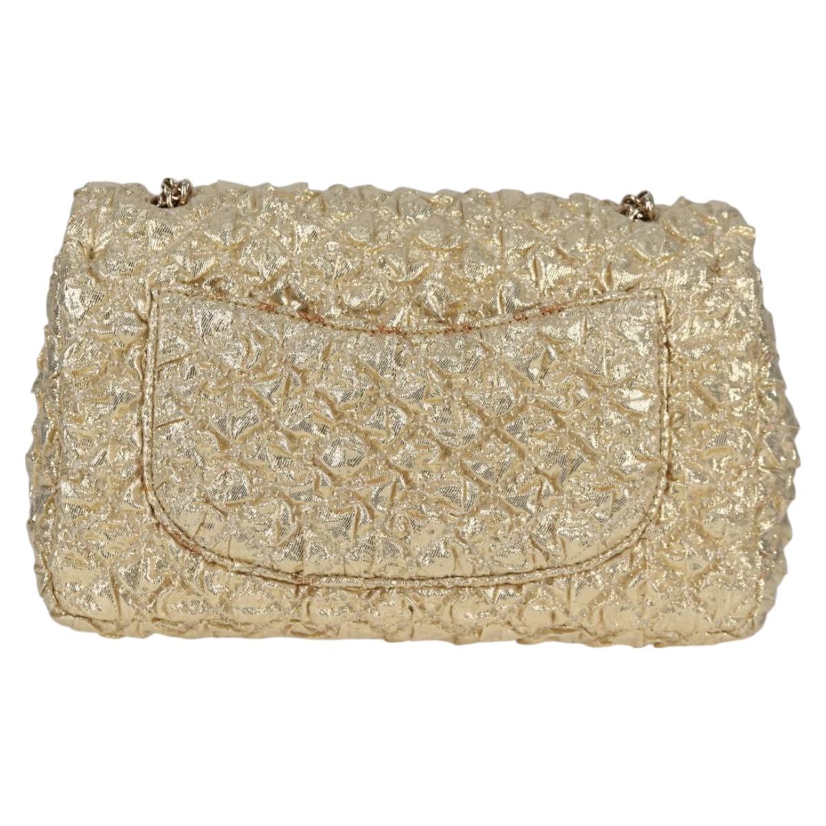 Chanel Gold Cotton Double Flap