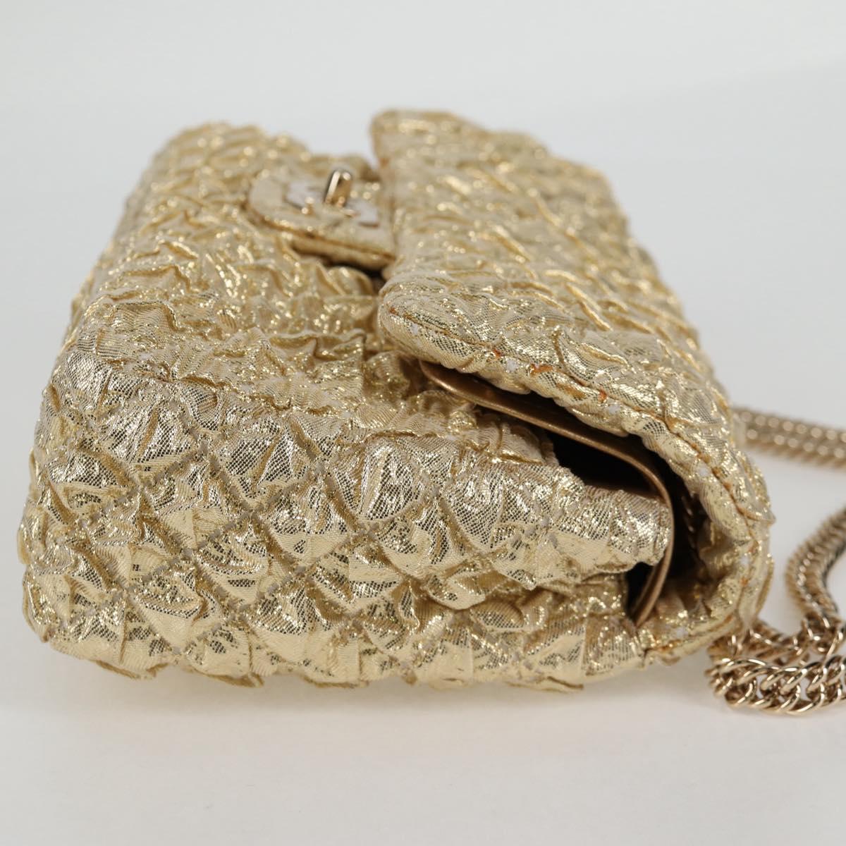 Chanel Gold Cotton Double Flap