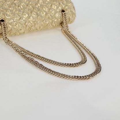 Chanel Gold Cotton Double Flap