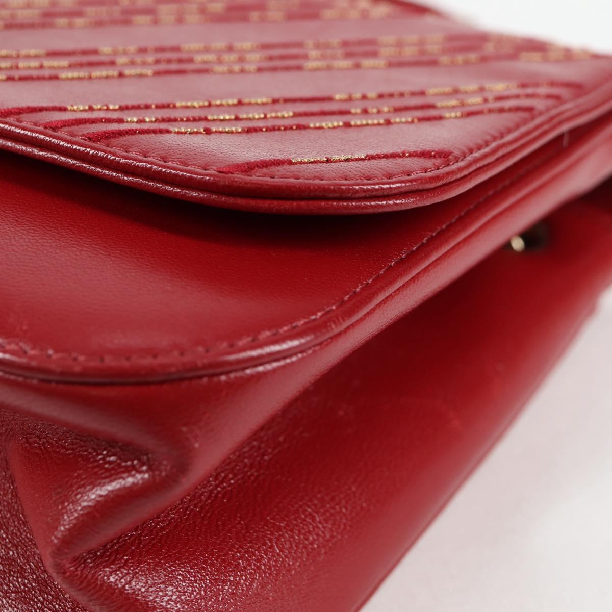 Chanel Red Leather V-stich