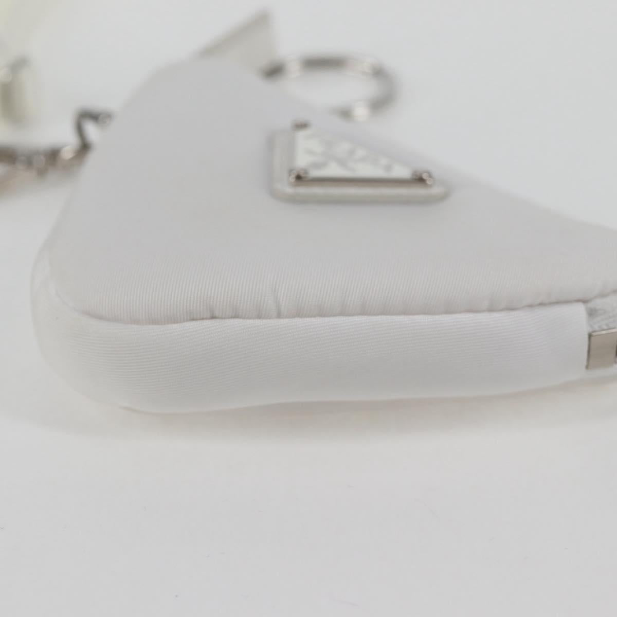 Prada White Nylon Triangle Logo