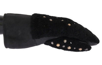 Dolce & Gabbana Studded Black Leather Gentleman'S Gloves