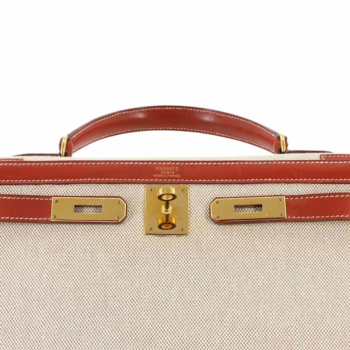 Hermès Brown Canvas Kelly 32