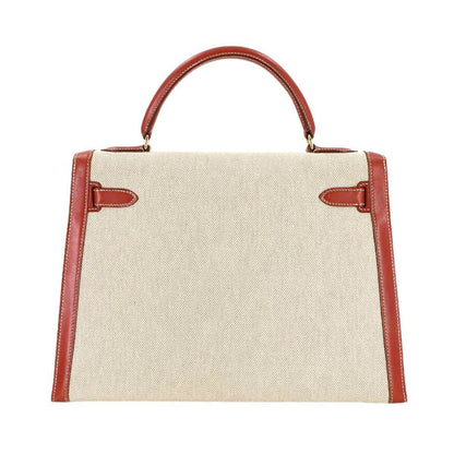 Hermès Brown Canvas Kelly 32