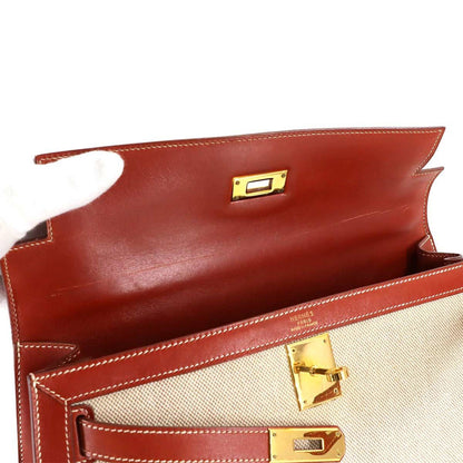 Hermès Brown Canvas Kelly 32