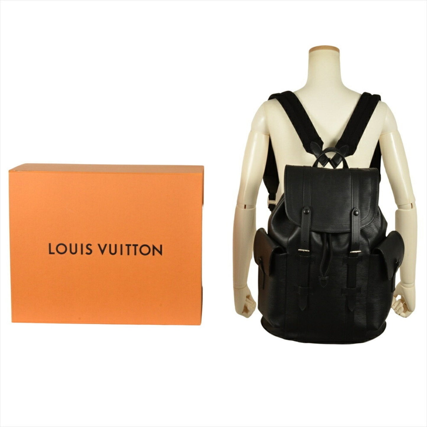 Louis Vuitton Black Leather Christopher Backpack