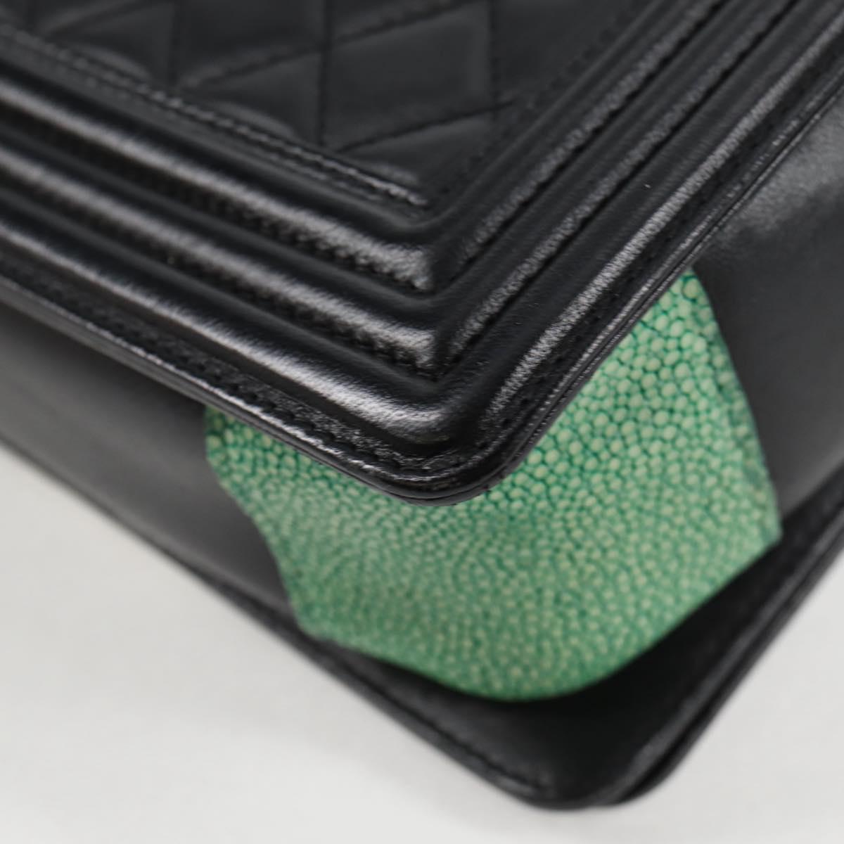 Chanel Black Leather Boy