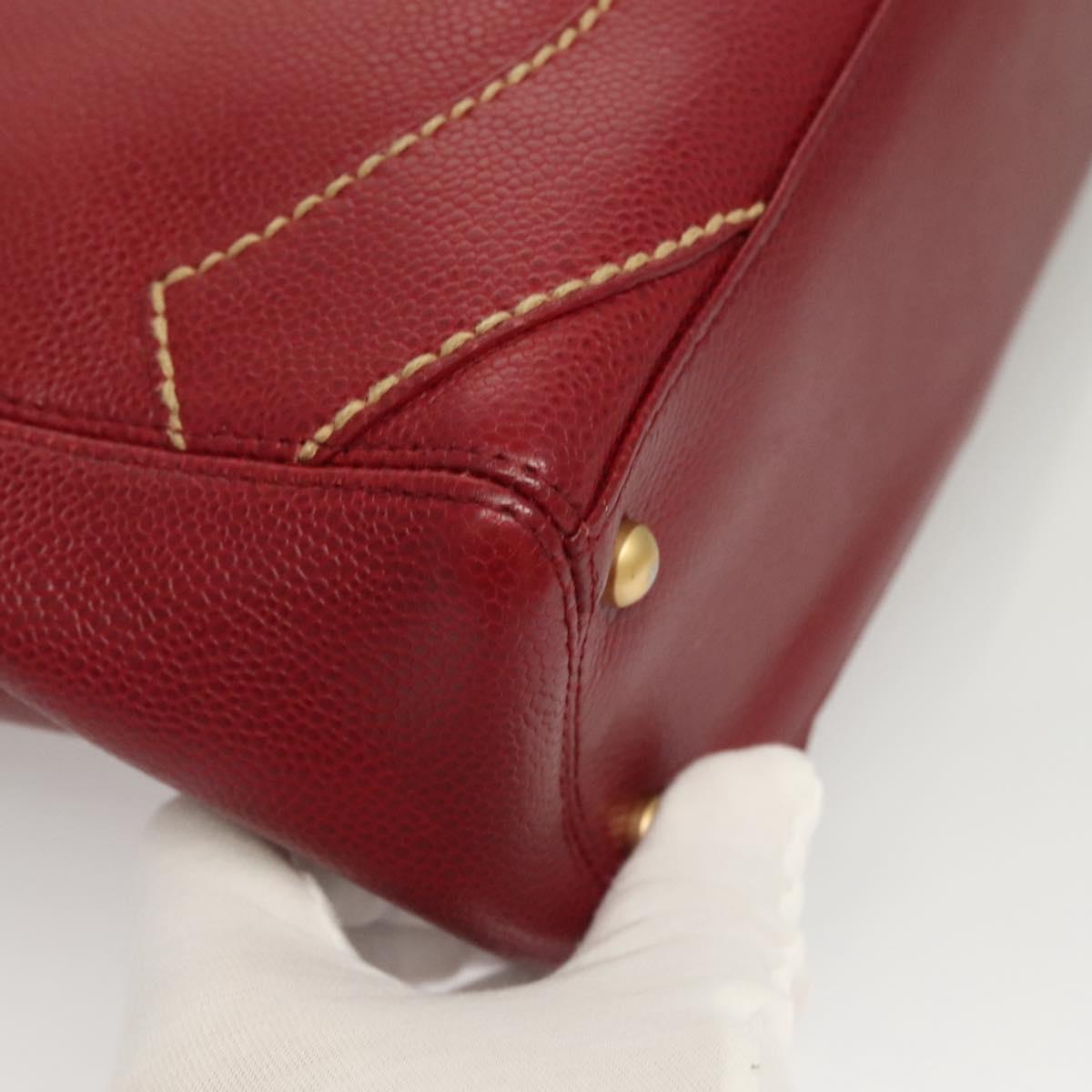 Chanel Red Leather Logo Cc