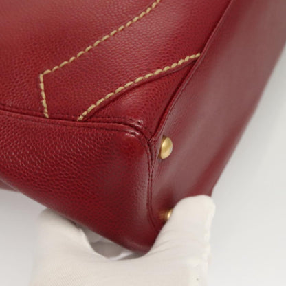Chanel Red Leather Logo Cc