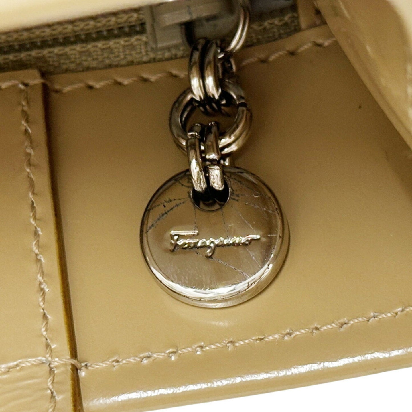 Salvatore Ferragamo Brown Leather Logo