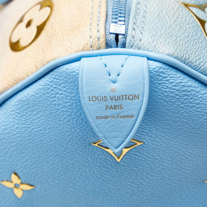 Louis Vuitton Blue Canvas Speedy 30