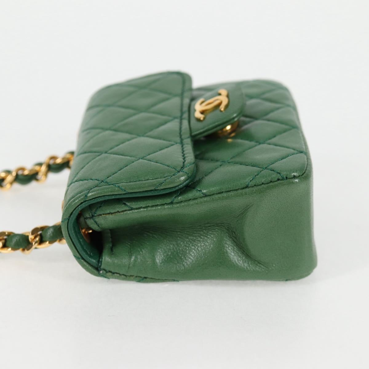 Chanel Green Leather Mini Pochette Classique