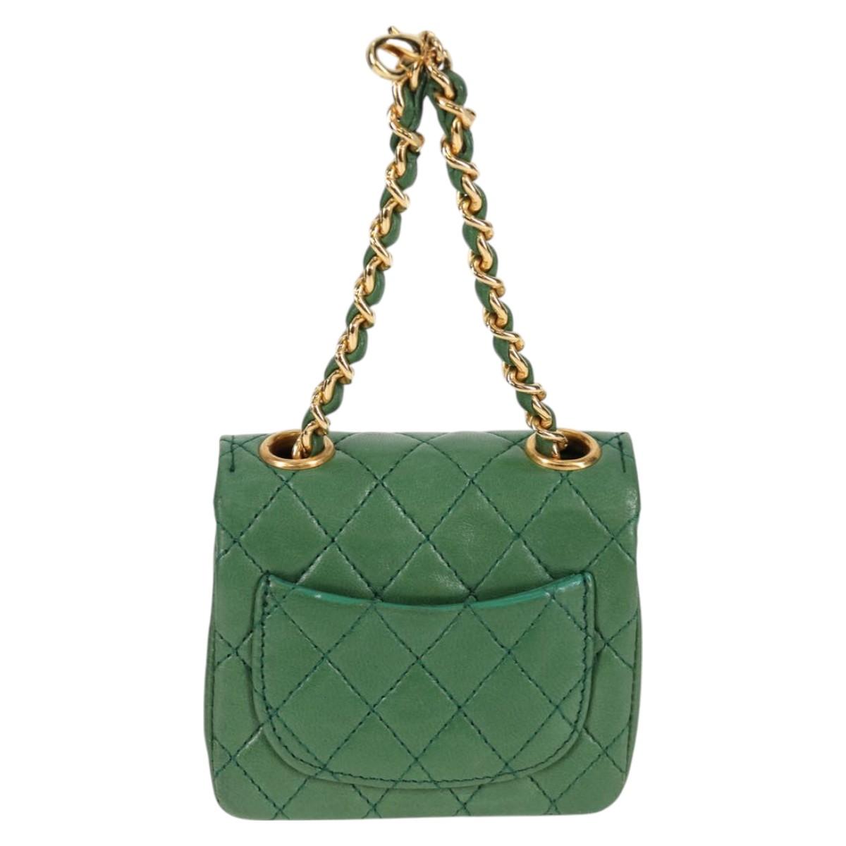 Chanel Green Leather Mini Pochette Classique