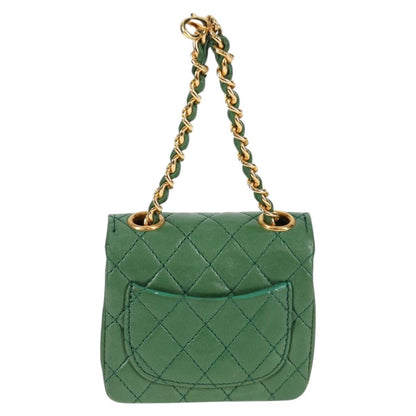 Chanel Green Leather Mini Pochette Classique