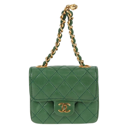 Chanel Green Leather Mini Pochette Classique
