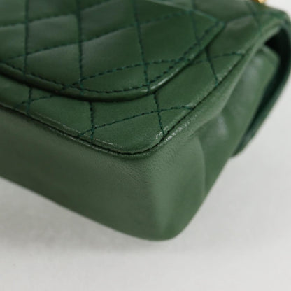 Chanel Green Leather Mini Pochette Classique