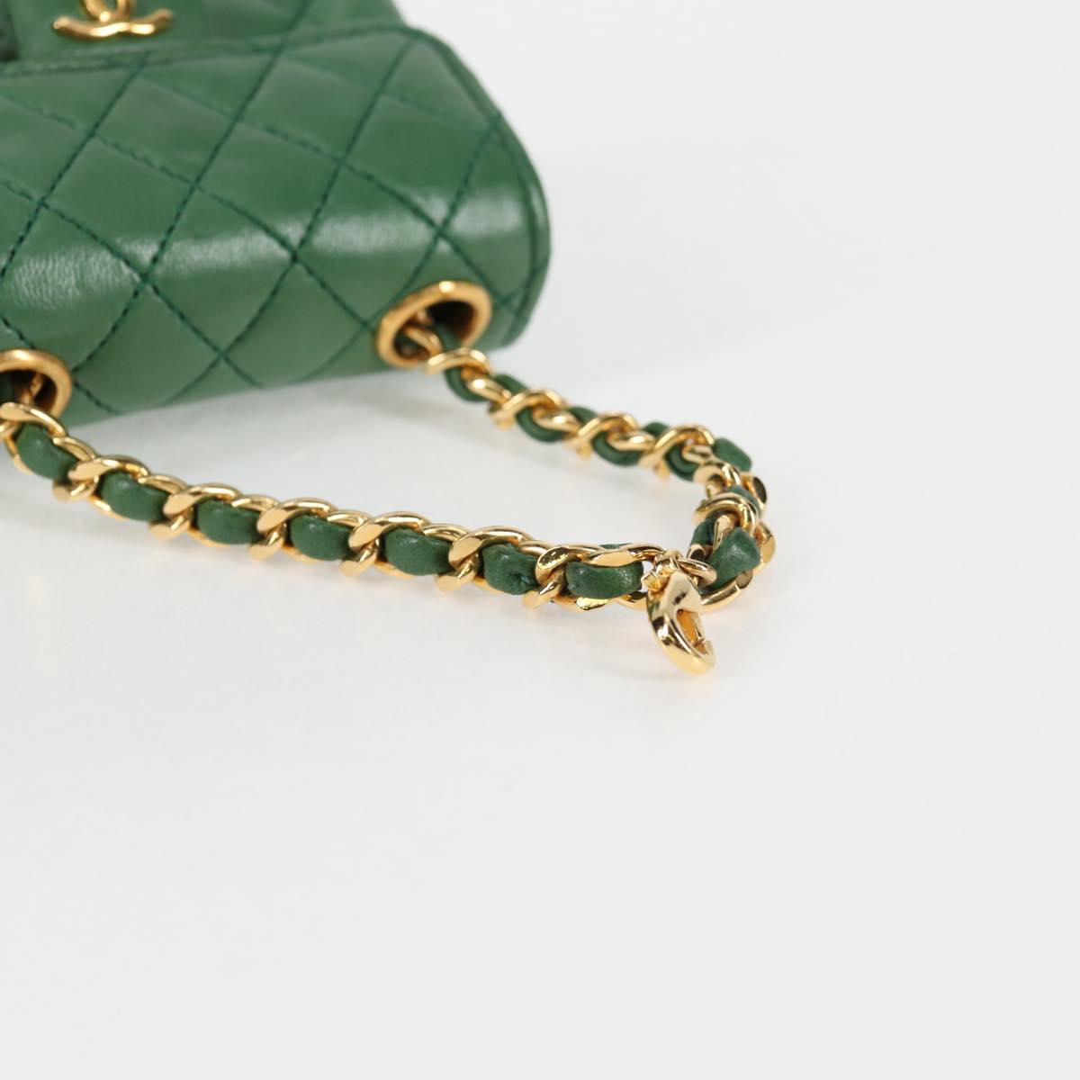 Chanel Green Leather Mini Pochette Classique