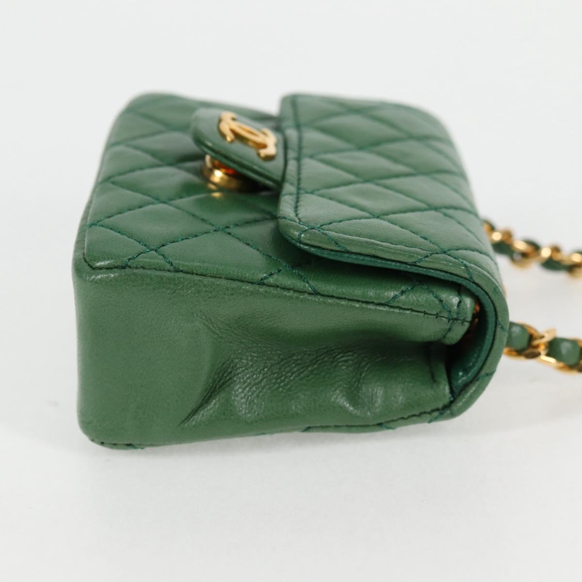 Chanel Green Leather Mini Pochette Classique