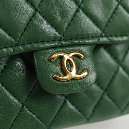Chanel Green Leather Mini Pochette Classique