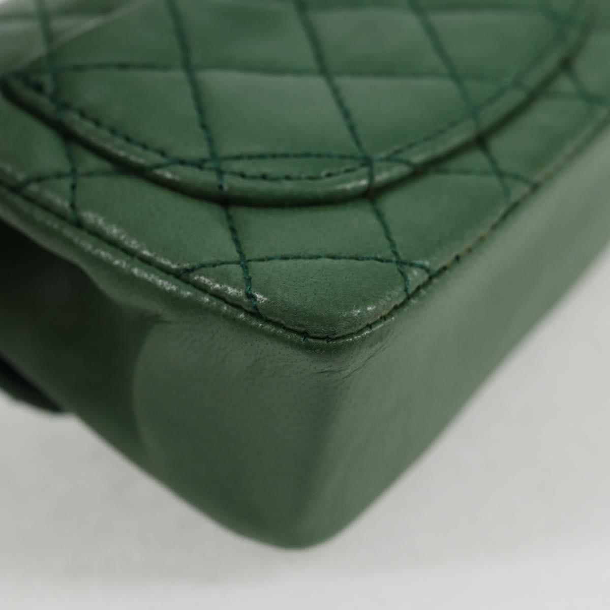 Chanel Green Leather Mini Pochette Classique