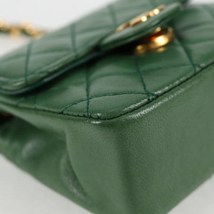 Chanel Green Leather Mini Pochette Classique