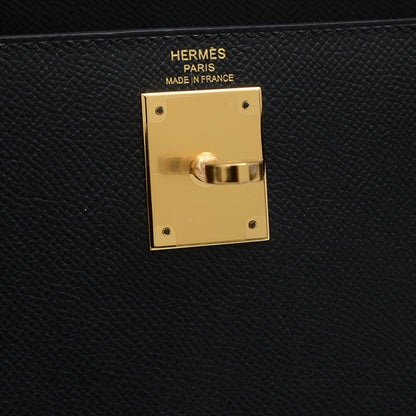 Hermès Black Leather Kelly 28