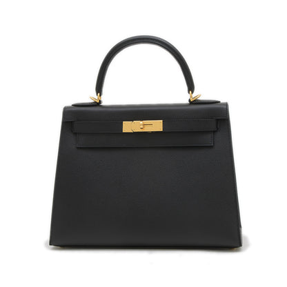 Hermès Black Leather Kelly 28