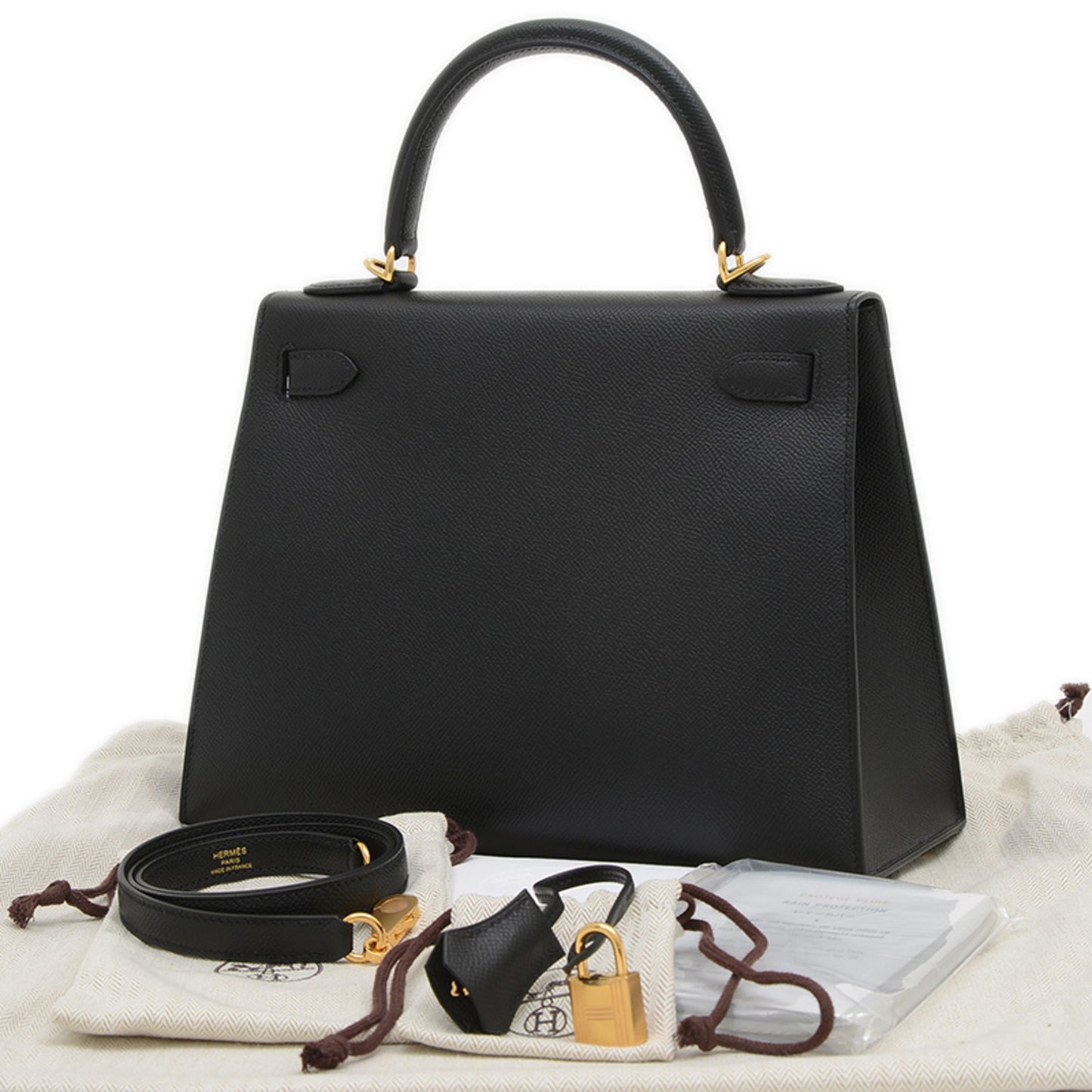Hermès Black Leather Kelly 28