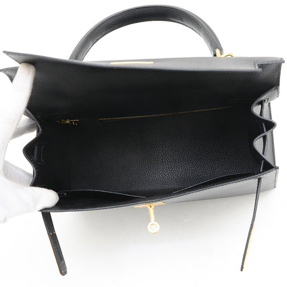 Hermès Black Leather Kelly 28