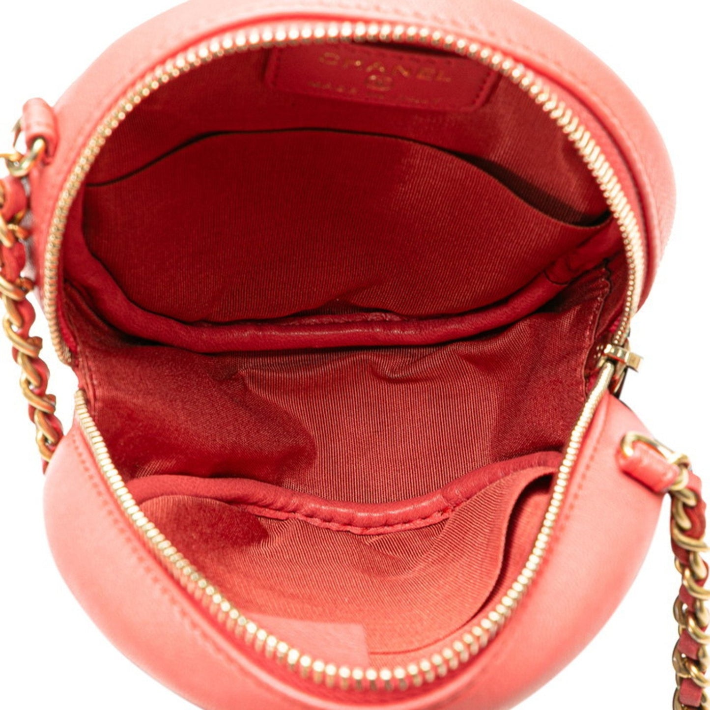 Chanel Red Leather Chain Around