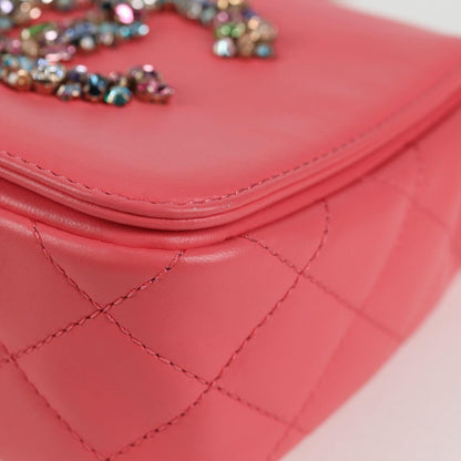 Chanel Pink Leather Logo Cc