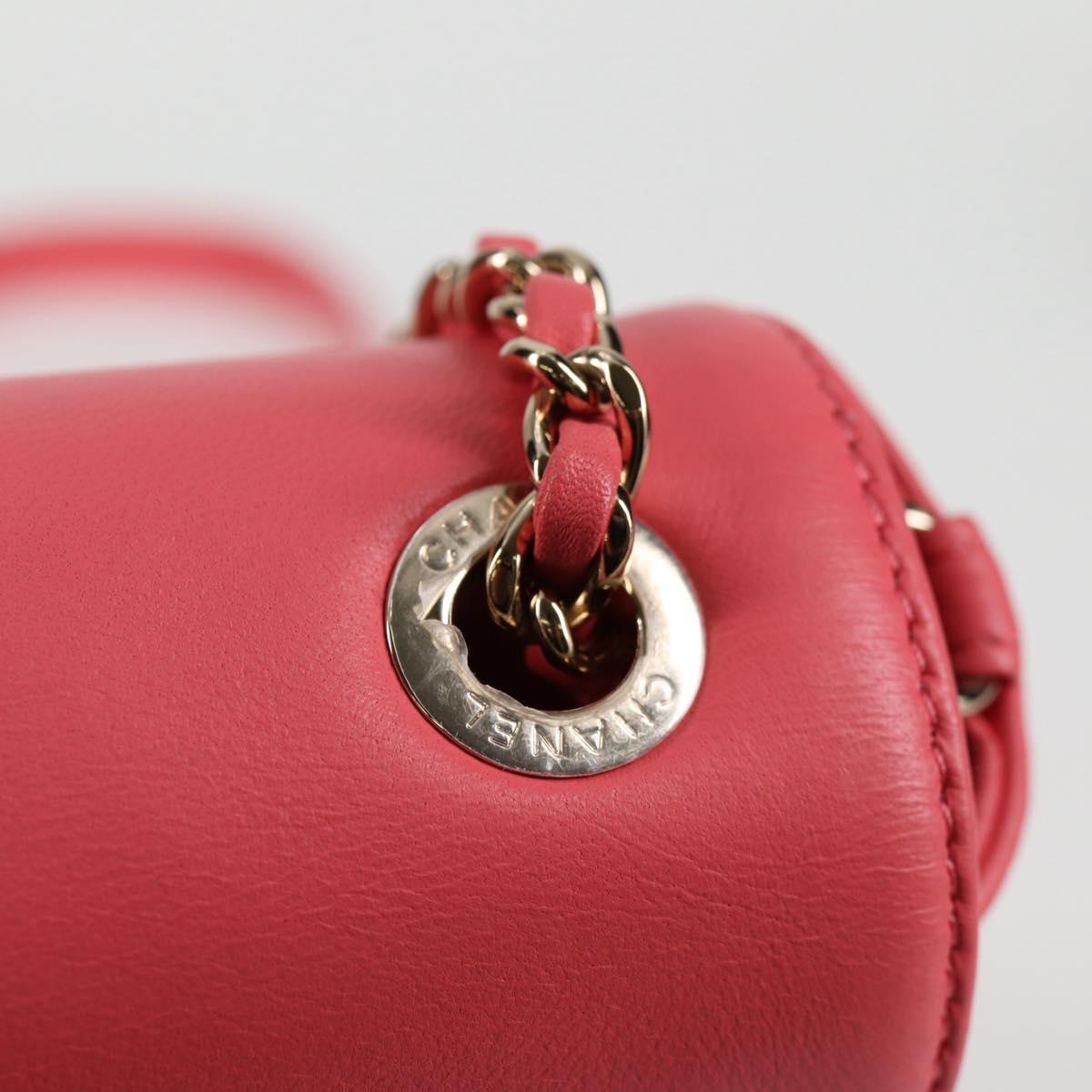 Chanel Pink Leather Logo Cc