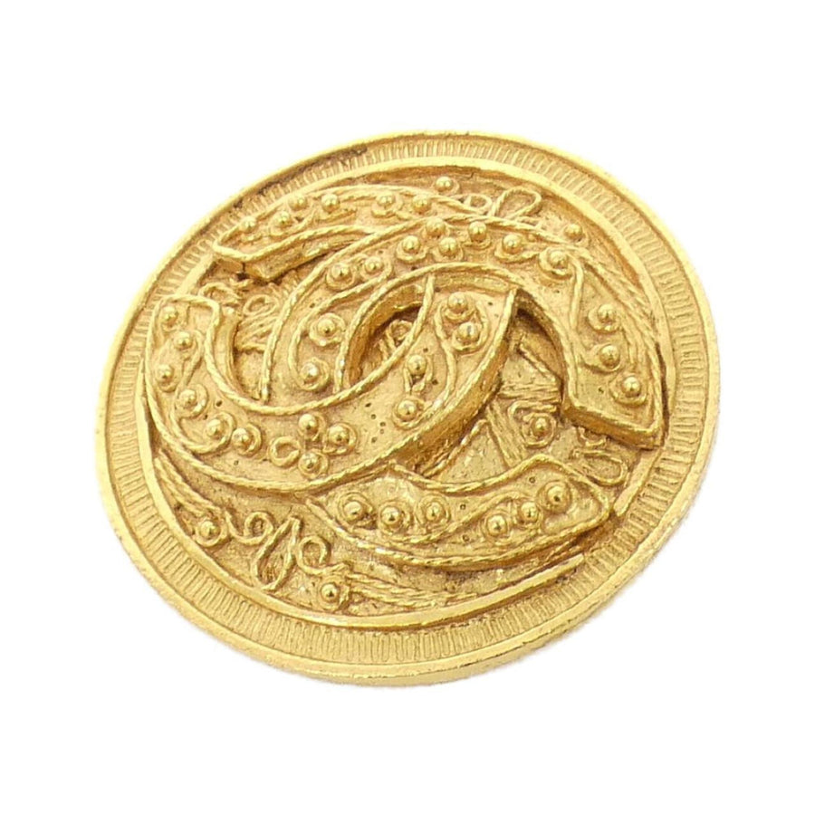 Chanel Gold Gold Plated Coco Mark