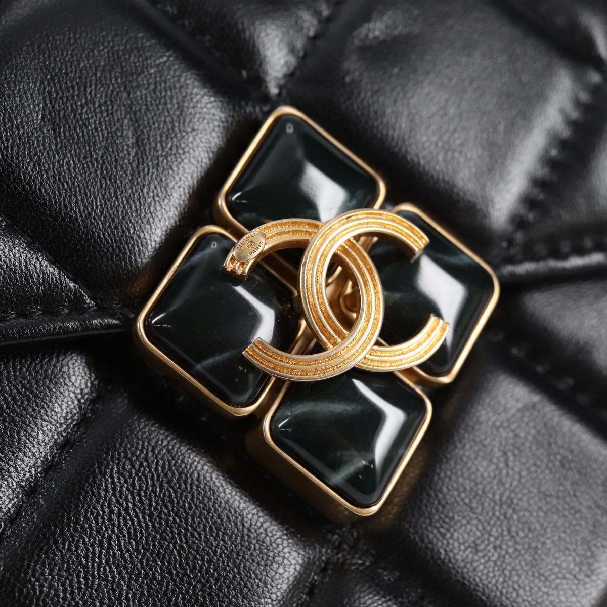 Chanel Black Leather Logo Cc