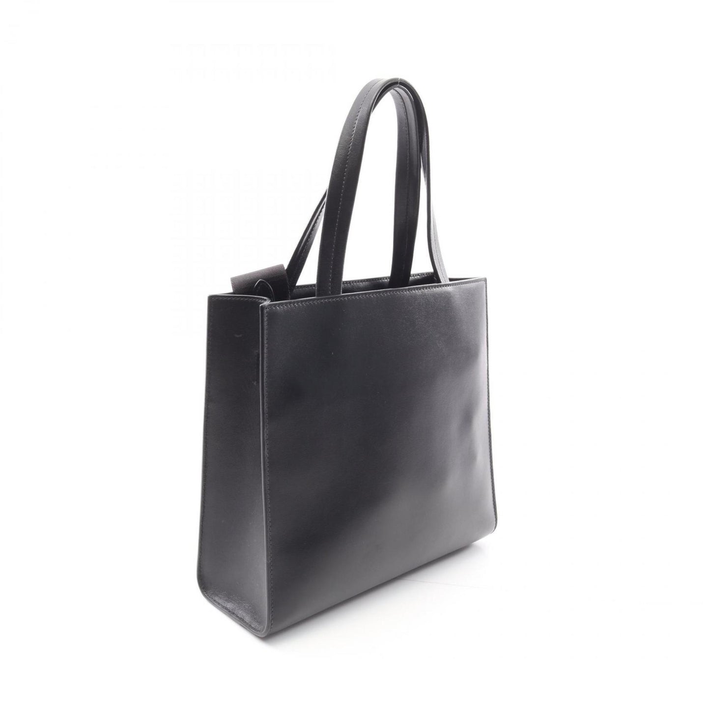 Prada Black Leather Triangle Logo