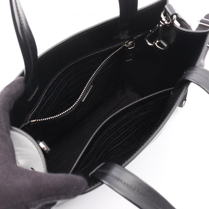 Prada Black Leather Triangle Logo