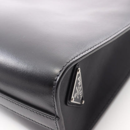 Prada Black Leather Triangle Logo