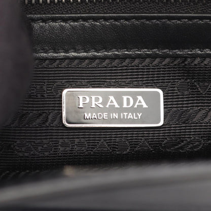 Prada Black Leather Triangle Logo