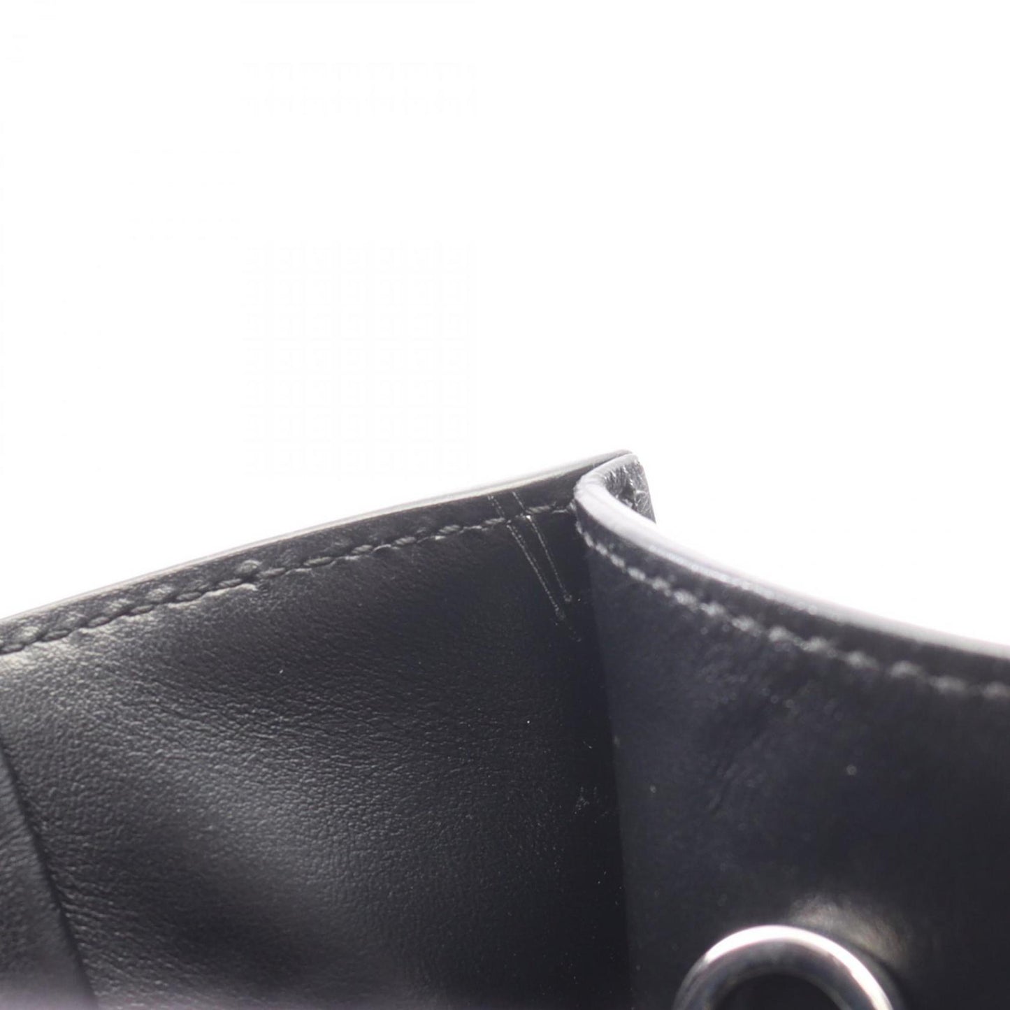 Prada Black Leather Triangle Logo