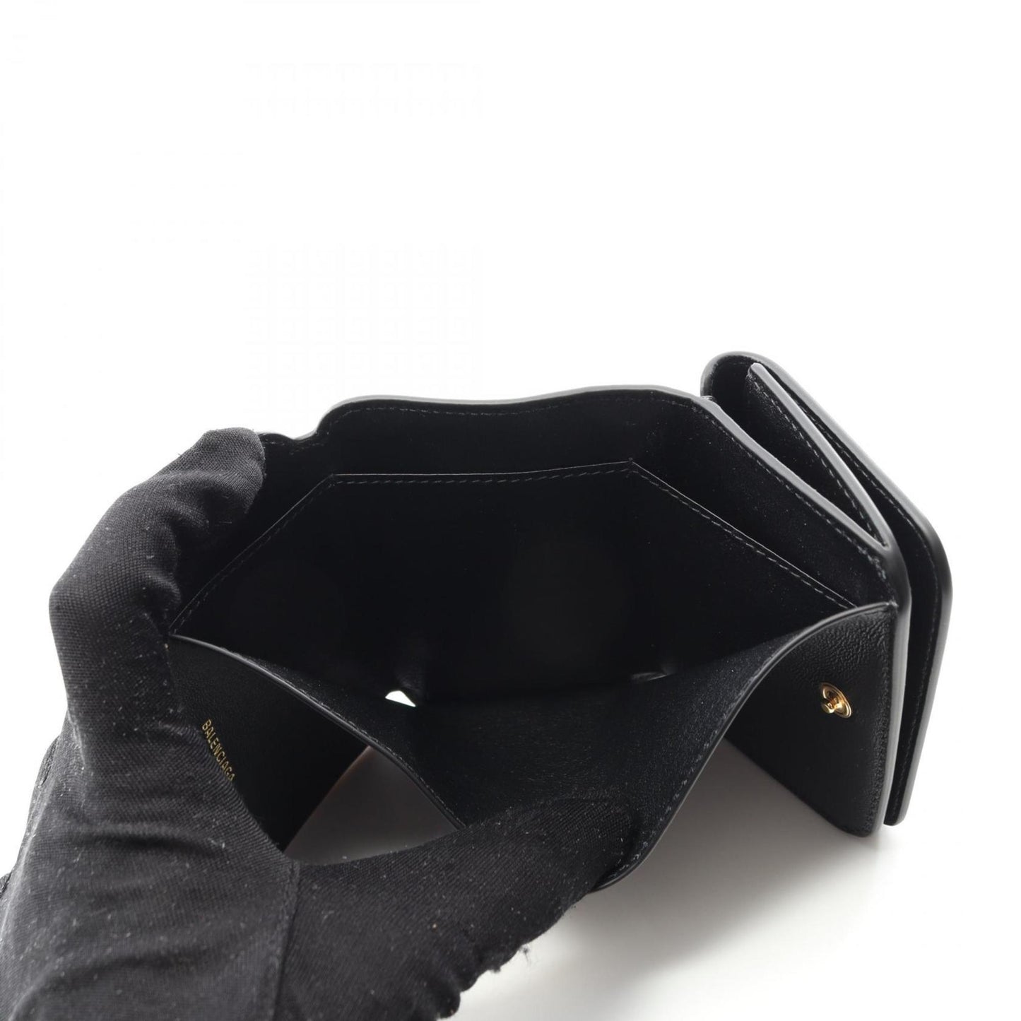 Balenciaga Black Leather Cash Mini Wallet