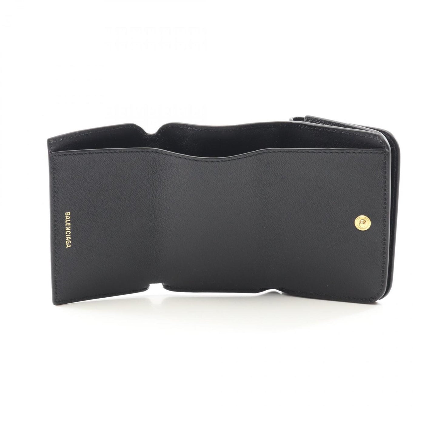 Balenciaga Black Leather Cash Mini Wallet