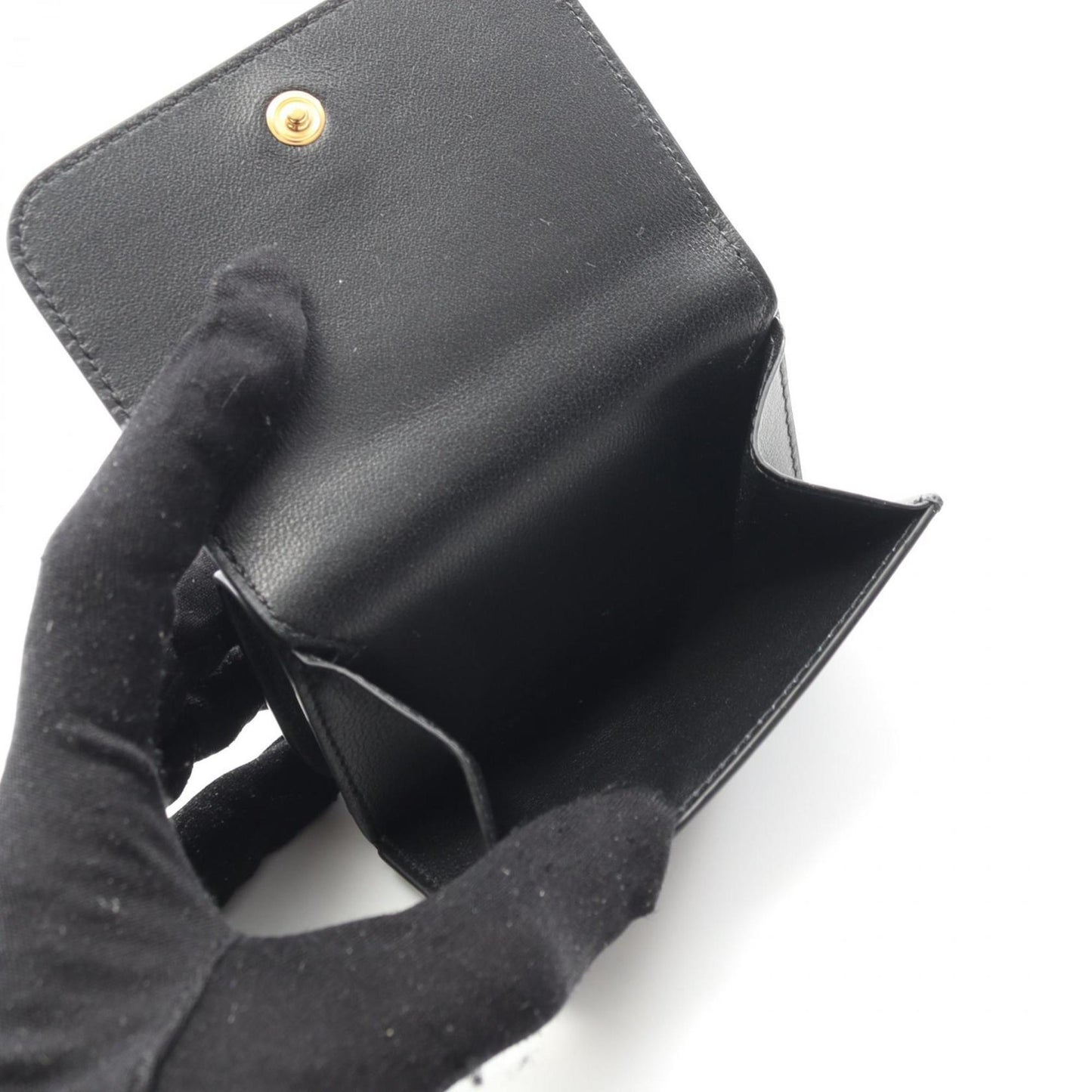 Balenciaga Black Leather Cash Mini Wallet