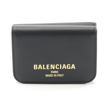 Balenciaga Black Leather Cash Mini Wallet