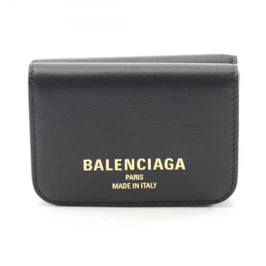 Balenciaga Black Leather Cash Mini Wallet