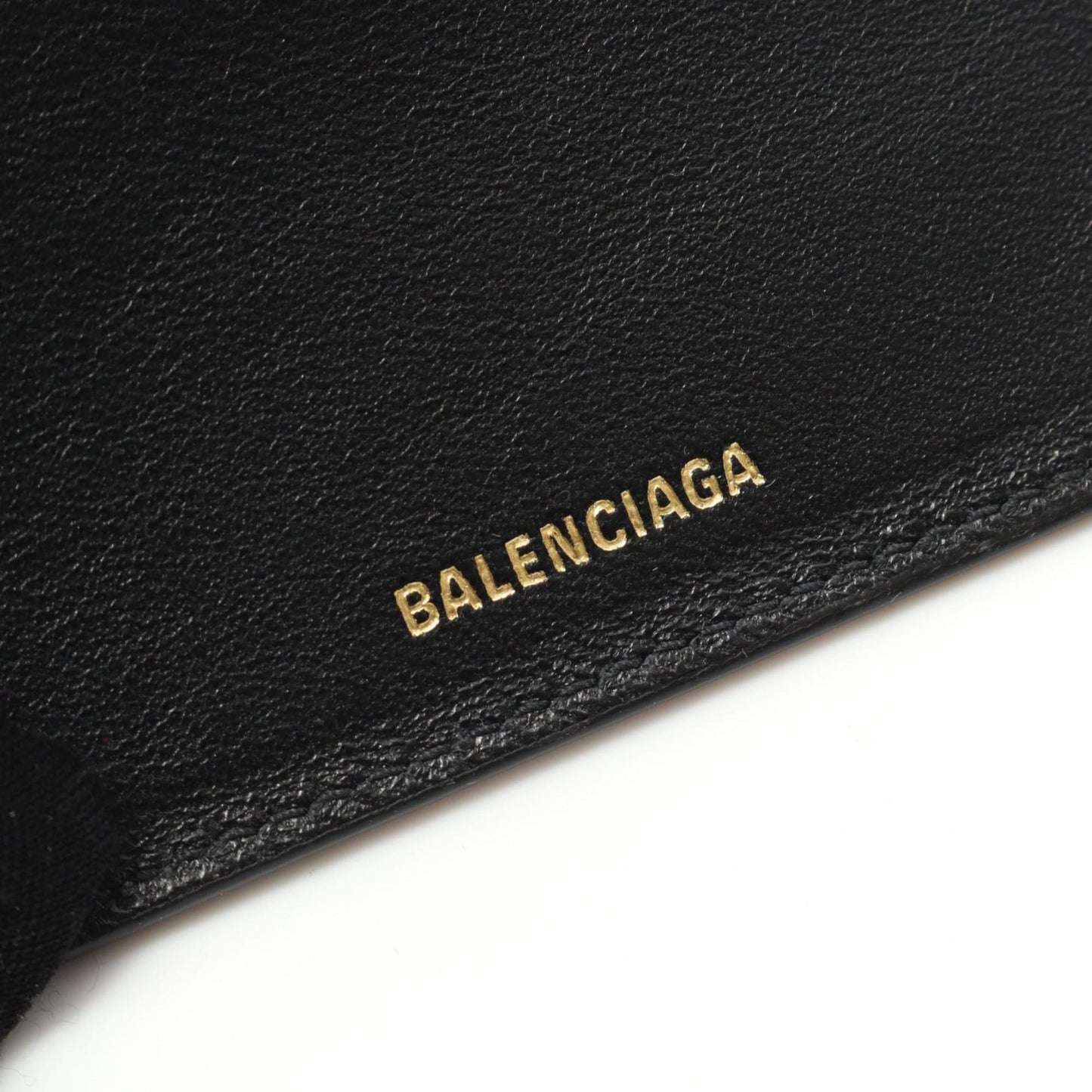 Balenciaga Black Leather Cash Mini Wallet