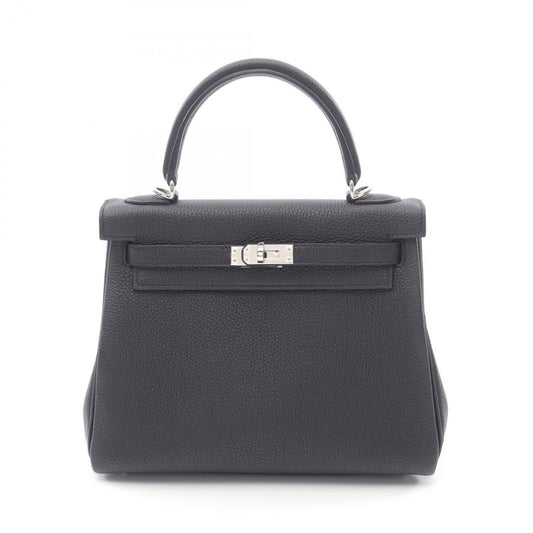 Hermès Black Leather Kelly 25